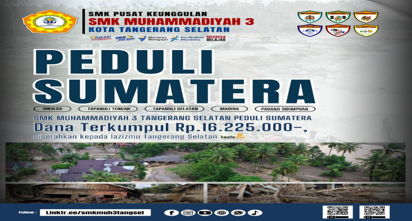 SMK Muhammadiyah 3 Tangerang Selatan Salurkan Donasi Kemanusiaan untuk Korban Bencana di Sumatera