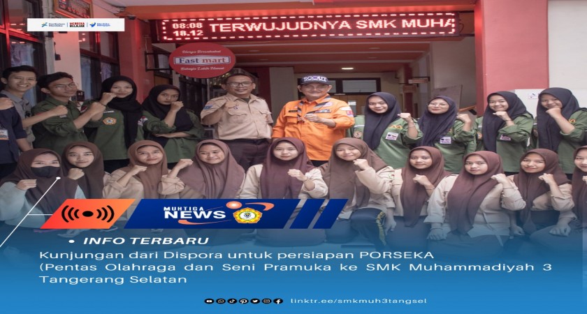 POrSeKa DisPOra Tangerang Selatan Kunjungi SMK Muhammadiyah 3, SMK 3 Muhammadiyah Tangsel Ambil Peran Broadcasting Dalam Kegiatan